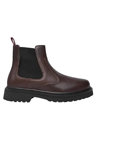 Tommy Jeans Herren Chelsea Boots aus Leder, Braun (Velvet Brown), 43 von Tommy Jeans