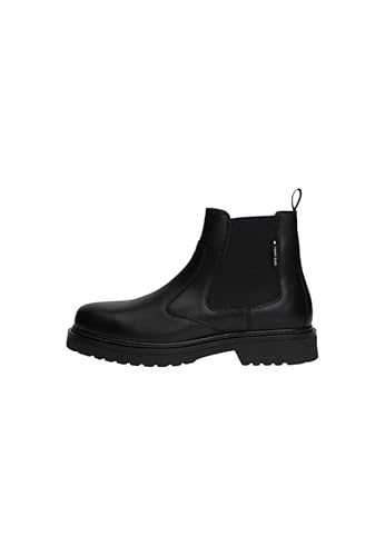 Tommy Jeans Herren Chelsea Boot aus Leder, Schwarz (Black), 42 von Tommy Jeans