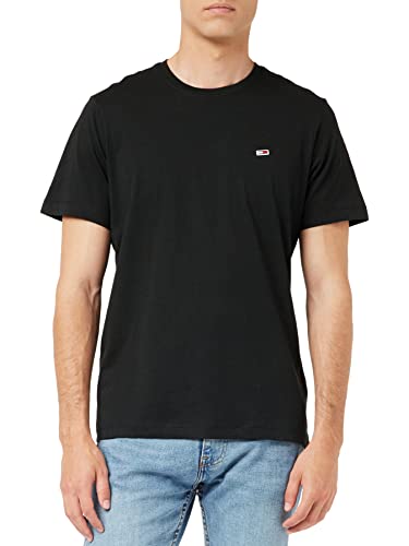 Tommy Jeans Herren T-Shirt Kurzarm TJM Classic Rundhalsausschnitt, Schwarz (Black), L von Tommy Hilfiger