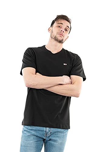 Tommy Jeans Herren T-Shirt Kurzarm TJM Classic Rundhalsausschnitt, Schwarz (Black), XS Tommy Jeans Herren T-Shirt Kurzarm TJM Classic Rundhalsausschnitt, Schwarz (Black), XS von Tommy Jeans