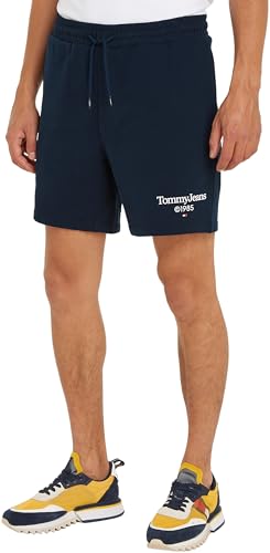 Tommy Jeans Herren Sweatshorts aus Baumwolle, Blau (Dark Night Navy), XL von Tommy Jeans