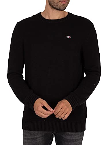 Tommy Jeans Herren TJM Essential Crew Neck Sweater Pullover, Schwarz, Small von Tommy Jeans