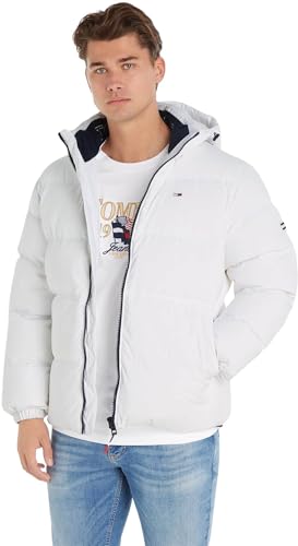 Tommy Jeans Herren Daunenjacke TJM Essential Winter, Weiß (White), M von Tommy Hilfiger