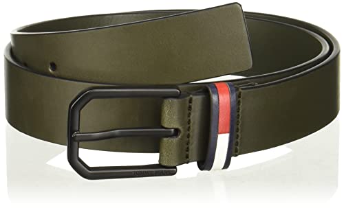 Tommy Jeans Herren TJM Flag Belt 3.5 Gürtel, Dark Olive, 80 von Tommy Jeans