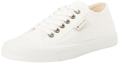 Tommy Jeans Herren Sneaker Flexible Outsole zum Schnüren, Weiß (Ecru), 43 von Tommy Jeans