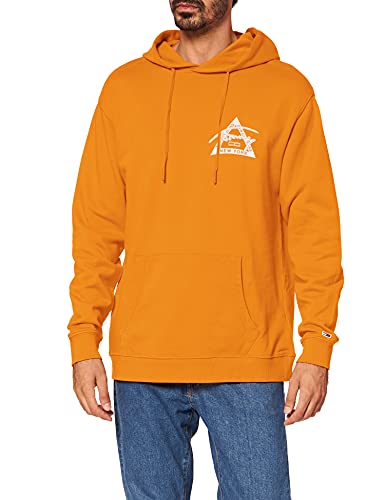 Tommy Jeans Herren TJM GRAPHIC WASHED HOODIE Pullover, Orange (Russet Orange 806), Small (Herstellergröße:S) von Tommy Jeans