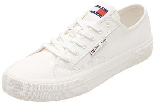 Tommy Jeans Herren TJM Lace Up Canvas Color Em0Em01543 Low Top, White (Ecru), 45 EU von Tommy Jeans