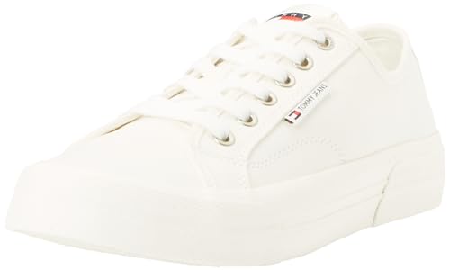 Tommy Jeans Herren Vulcanized Sneaker Schuhe, Weiß (Ecru), 45 von Tommy Jeans