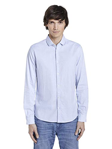 Tommy Jeans Herren TJM Linen Blend Shirt Freizeithemd, Twilight Navy/Multi, Medium von Tommy Jeans