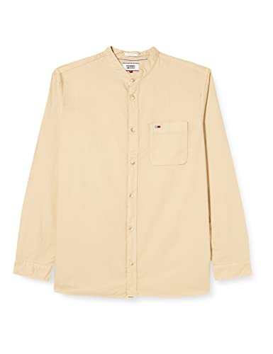 Tommy Jeans Herren TJM Mao Collar Oxford Shirt Freizeithemd, Desert Tan, Medium von Tommy Jeans