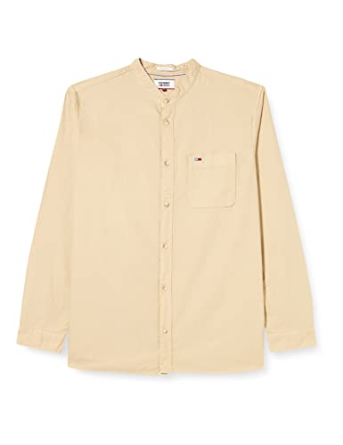 Tommy Jeans Herren TJM Mao Collar Oxford Shirt Freizeithemd, Desert Tan, Small von Tommy Jeans