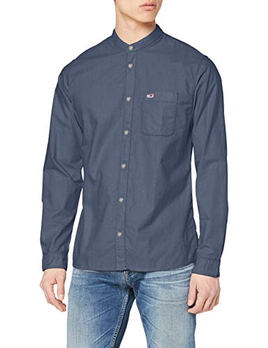 Tommy Jeans Herren TJM Mao Collar Oxford Shirt Freizeithemd, Faded Ink, Medium von Tommy Jeans