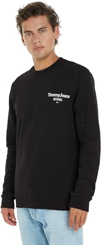 Tommy Jeans Herren Sweatshirt Tjm Reg Entry Graphic Crew ohne Kapuze, Schwarz (Black), XXL von Tommy Jeans