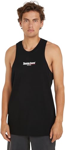 Tommy Jeans Herren Tank Top mit Logo, Schwarz (Black), L von Tommy Jeans