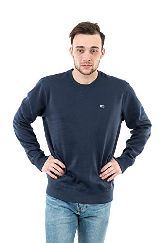 Tommy Jeans Herren Sweatshirt TJM Regular ohne Kapuze, Blau (Twilight Navy), M von Tommy Jeans