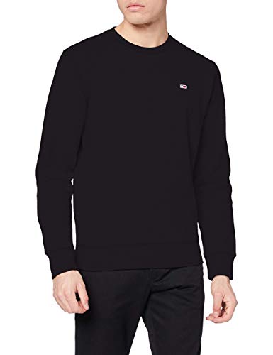 Tommy Jeans Herren Sweatshirt TJM Regular ohne Kapuze, Schwarz (Black), XS von Tommy Jeans