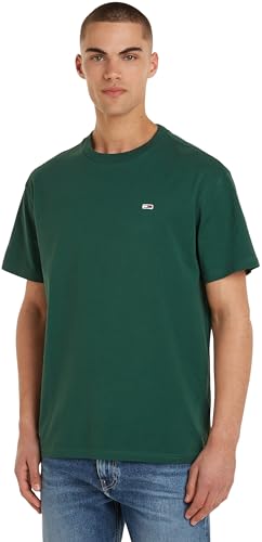 Tommy Jeans Herren T-Shirt Kurzarm Tjm Slim Jersey C Neck Ext Regular Fit, Grün (Court Green), M von Tommy Jeans