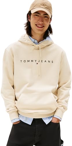 Tommy Jeans Herren TJM Reg Linear Logo Hoodie EXT Dm0dm20746 Kapuzenpullover, Beige (Desert Sand Dune), L EU von Tommy Jeans