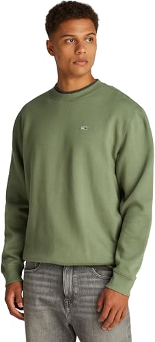 Tommy Jeans Herren TJM Reg S Flag Crew Dm0Dm20741 Pullover Sweatshirt, Green (Aruba Green), XS von Tommy Jeans