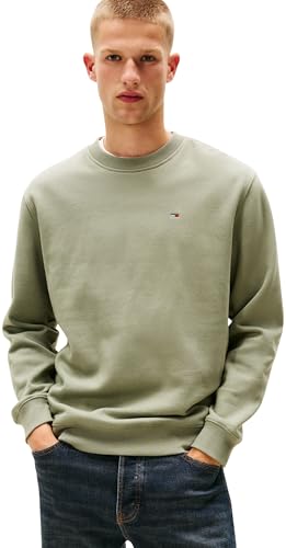Tommy Jeans Herren TJM Reg S Flag Crew Dm0Dm20741 Pullover-Sweatshirt, Green (Utility Sage), XXL von Tommy Jeans