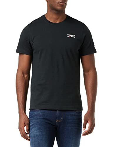 Tommy Jeans Herren TJM Regular Corp Logo C Neck T-Shirt, Schwarz, M von Tommy Jeans