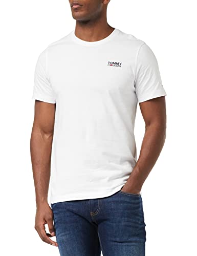 Tommy Jeans Herren TJM Regular Corp Logo C Neck T-Shirt, White, XXL von Tommy Jeans