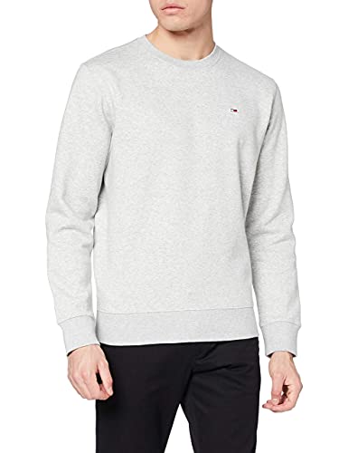 Tommy Jeans Herren Sweatshirt TJM Regular ohne Kapuze, Grau (Light Grey Heather), 3XL von Tommy Jeans