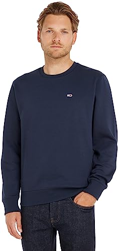 Tommy Jeans Herren Sweatshirt TJM Regular ohne Kapuze, Blau (Twilight Navy), XXS von Tommy Jeans