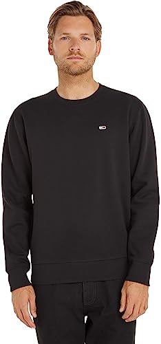 Tommy Jeans Herren Sweatshirt TJM Regular ohne Kapuze, Schwarz (Black), XXL von Tommy Jeans