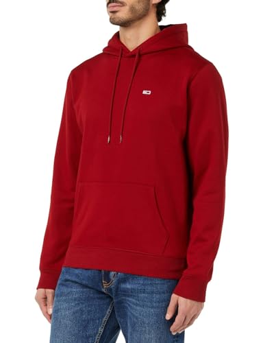 Tommy Jeans Herren Hoodie Tjm Regular Fleece Hoodie mit Kapuze, Rot (Magma Red), L von Tommy Jeans