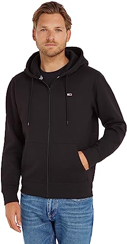 Tommy Jeans Herren Hoodie mit Reißverschluss TJM Regular Zipper, Schwarz (Black), 3XL von Tommy Jeans