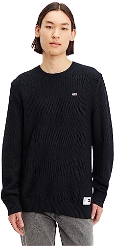 Tommy Jeans Herren Pullover Strickpullover, Schwarz (Black), L von Tommy Jeans