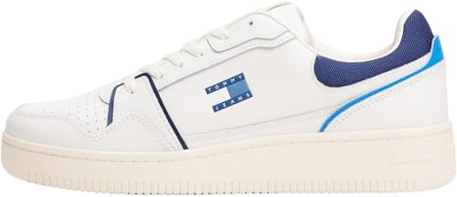 Tommy Jeans Herren Cupsole Sneaker Retro Basket Low Top, Blau (Navy), 41 von Tommy Jeans