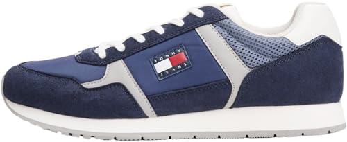Tommy Jeans Herren Runner Sneaker Casual Low Top, Blau (Dark Night Navy), 41 von Tommy Jeans
