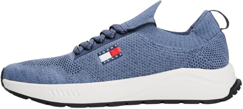 Tommy Jeans Herren Runner Sneaker Knitted Low Top, Blau (Blue Moment), 41 von Tommy Jeans