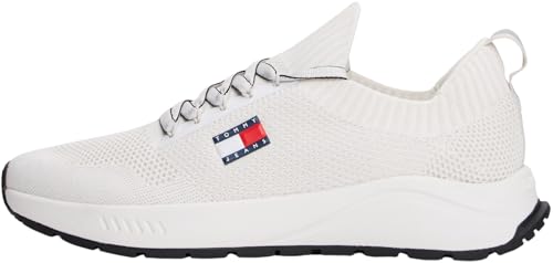 Tommy Jeans Herren Runner Sneaker Knitted Low Top, Weiß (Ecru), 41 von Tommy Jeans