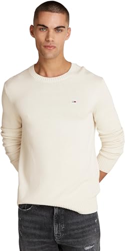 Tommy Jeans Herren TJM SLIM ESSNTLS C-NECK SWEATER DM0DM18370, Beige (Newsprint), XS von Tommy Jeans