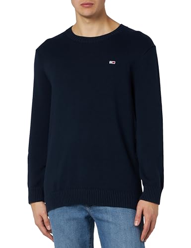 Tommy Jeans Herren TJM SLIM ESSNTLS C-NECK SWEATER DM0DM18370, Blue (Dark Night Navy), M von Tommy Jeans