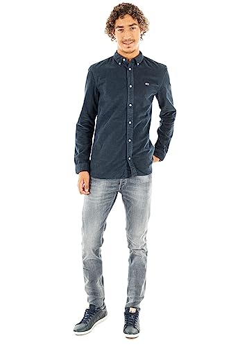 Tommy Jeans Herren TJM SOLID Cord Shirt DM0DM15145 Freizeithemden, Blau, XL von Tommy Jeans