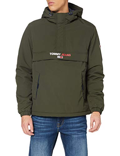 Tommy Jeans Herren TJM SOLID Popover Jacket Jacke, Dark Olive, X-Small von Tommy Jeans