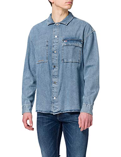 Tommy Jeans Herren TJM STONE WASH DENIM OVERSHIRT Hemd, S von Tommy Jeans