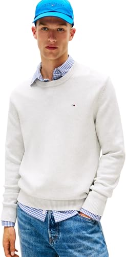 Tommy Jeans Herren TJM Slim ESS Sweater EXT Dm0Dm21787 Pullover, Grey (Lt Grey Htr), M von Tommy Jeans