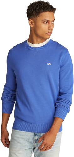 Tommy Jeans Herren TJM Slim Essential Light Sweater Dm0Dm18895 Pullover, Blue (Tempo Blue), XL von Tommy Jeans