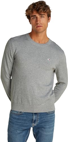 Tommy Jeans Herren TJM Slim Essential Light Sweater Dm0Dm18895 Pullover, Grey (Grey Htr), XXL von Tommy Jeans