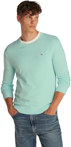 Tommy Jeans Herren TJM Slim Essential Light Sweater Dm0dm18895 Pullover, Green (Spring Mint), 4XL Große Größen EU von Tommy Jeans