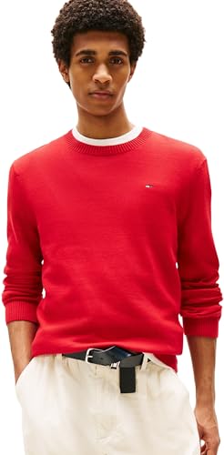 Tommy Jeans Herren TJM Slim Essential Light Sweater Dm0dm18895 Pullover, Red (Sapphire Red), S EU von Tommy Jeans