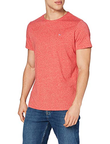 Tommy Jeans Herren T-Shirt Kurzarm TJM Slim Slim Fit, Rot (Deep Crimson), M von Tommy Hilfiger