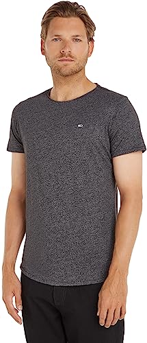 Tommy Jeans Herren T-Shirt Kurzarm TJM Slim Slim Fit, Schwarz (Black), L von Tommy Jeans