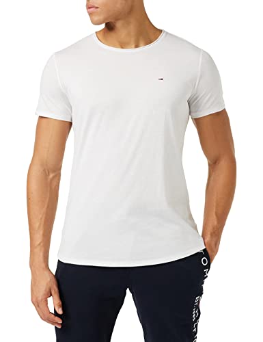 Tommy Jeans Herren T-Shirt Kurzarm TJM Slim Slim Fit, Weiß (White), XXL von Tommy Hilfiger