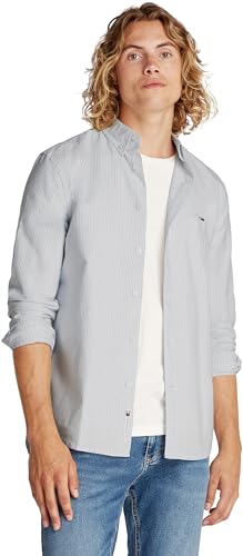 Tommy Jeans Herren TJM Slim Oxford EXT Dm0Dm20668 L/S Shirt, Blue (Colorado Blue Stripe), 3XL von Tommy Jeans